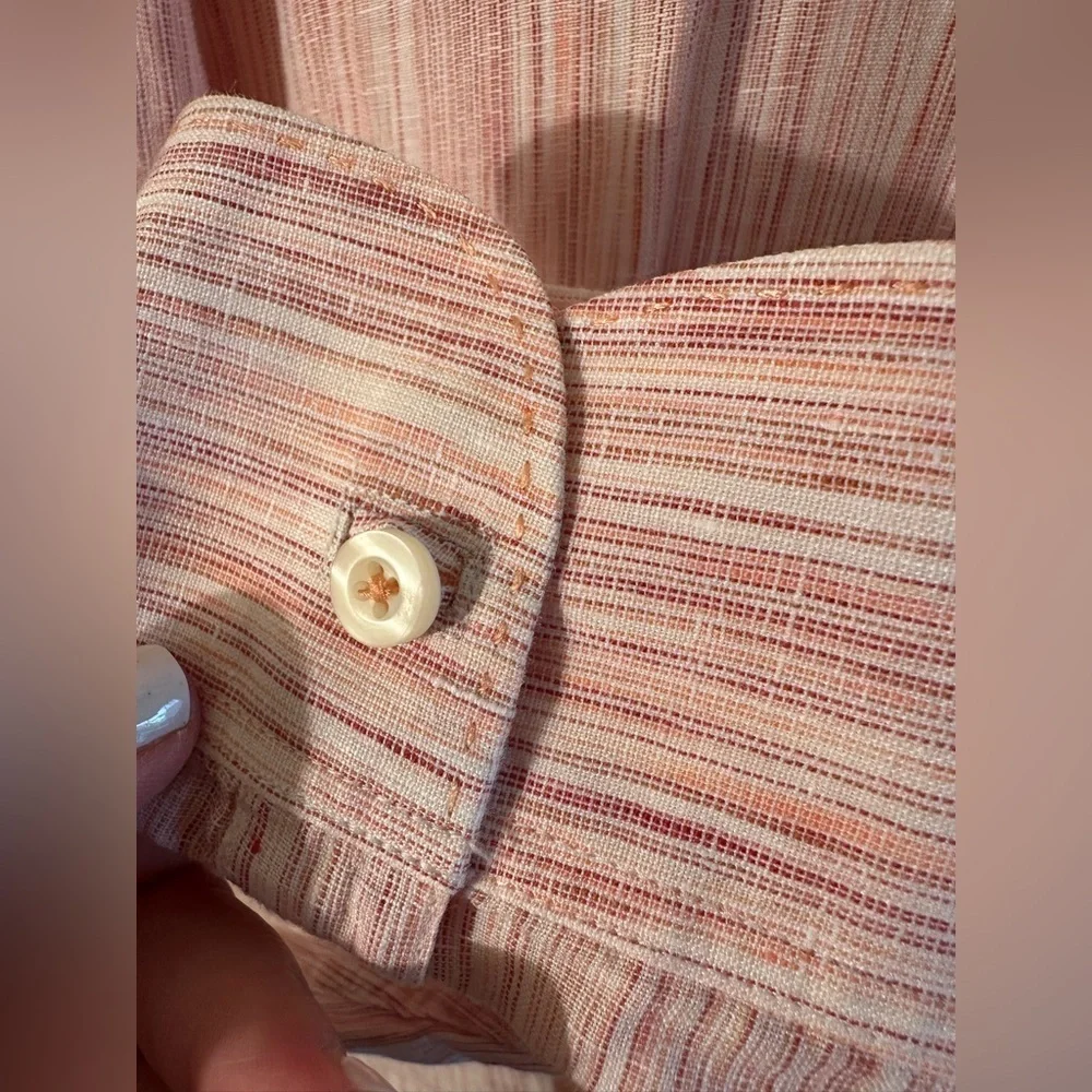 TOMMY BAHAMA Men’s XXL Long Sleeve 100% Linen Pink Gradient Pinstripe PRISTINE - Picture 9 of 14
